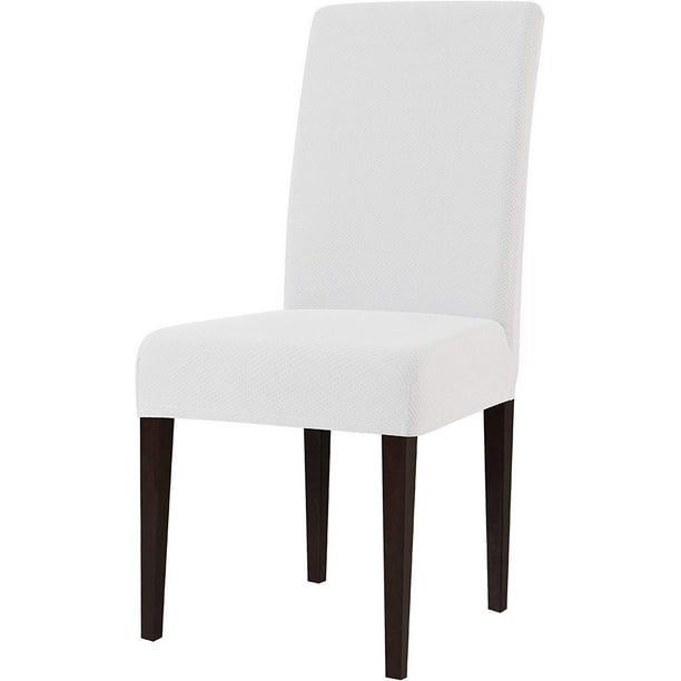 Subrtex Stretch Textured Pixel Dining Chair Slipcover Set Of 6 White Com Subrtex Stretch Textured Pixel Dining, White Dining Room Chair Slipcovers