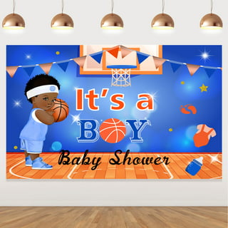 Basketball Baby Shower Decorations for Boy Its a Boy Basketball Backdrop  Baby Shower Garland Kit Blue Orange Basketball Baby Shower Backdrop for