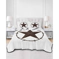 thumbnail image 2 of Quilts Twin-XL Size Bedding Set, Western Star Brown Lightweight Quilted Comforter, Vintage Farmhouse Country Soft Reversible Bedspread Coverlet with Pillow Covers for All Season, 68" x 98", 2 of 7