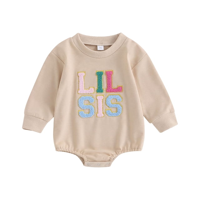 Sudadera o mameluco para bebé niña con dos calabazas, Lil Sis, 3-6 M