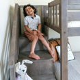 thumbnail image 5 of Max & Lily Solid Wood Twin over Twin Low Bunk Bed for Kids with Staircase, Clay, 5 of 12
