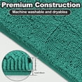 thumbnail image 6 of Yujoon Super Soft Chenille Bathroom Rug Non-Slip Absorbent Machine Washable Bath Mat, 24"x36", Teal, 6 of 8