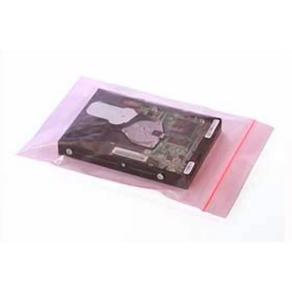 Pink Anti-Static (PAS) Zip Top Bags, 4 Mil, 4W X 6L inches - Case of 1000 Bags