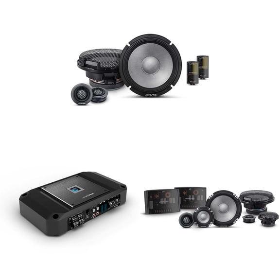 Alpine R2 4 Channel Amp & R2-S653 3 Way 6.5" & R2-S65C Audio Upgrade Bundle