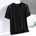 thumbnail image 2 of AHTJRT Men's Summer Cooling Ice Silk Short Sleeve T-Shirts Loose Breathable Quick Dry Sports Clothing Black XL, 2 of 6