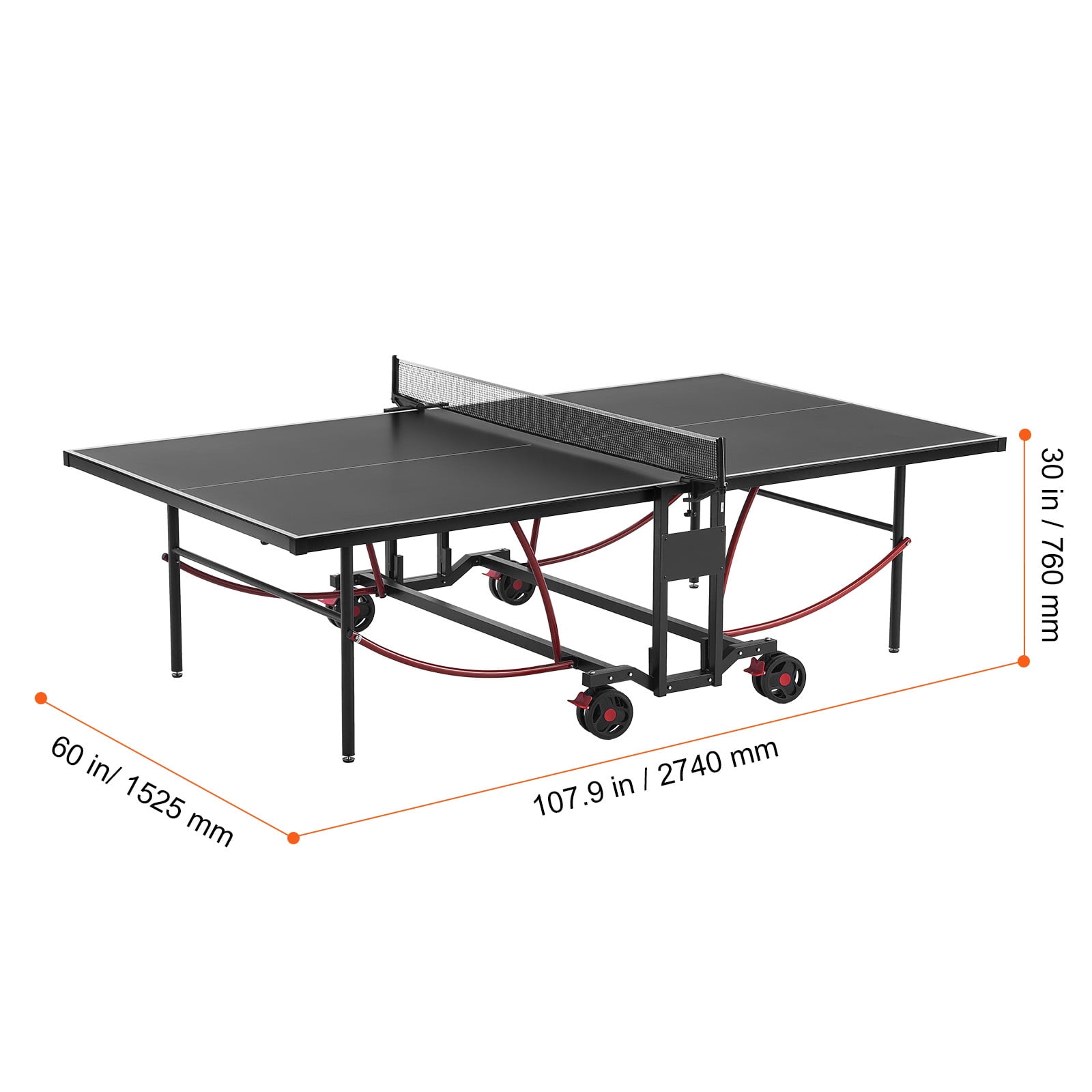 KFFKFF Table Tennis Set, Pro-Level Ping Pong Experience, Weather-Resistant Aluminum Play Surface for Both Indoor & Outdoor, Easy-to-Move Folding Design with Secure Locking Wheels