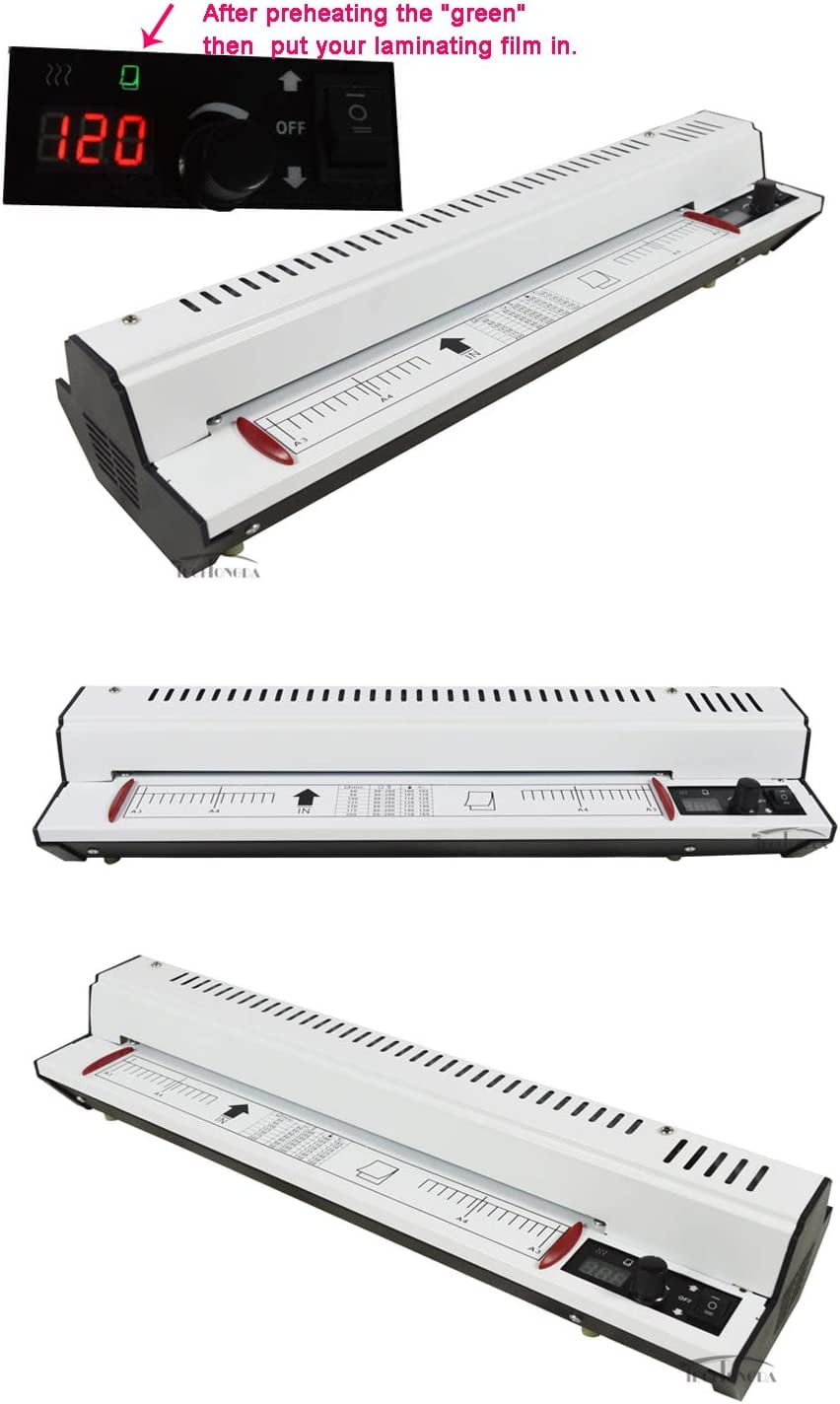 INTSUPERMAI Electric A3 Thermal Hot Laminator 12.5inch 4 Rubber Roller for Sealing Photos