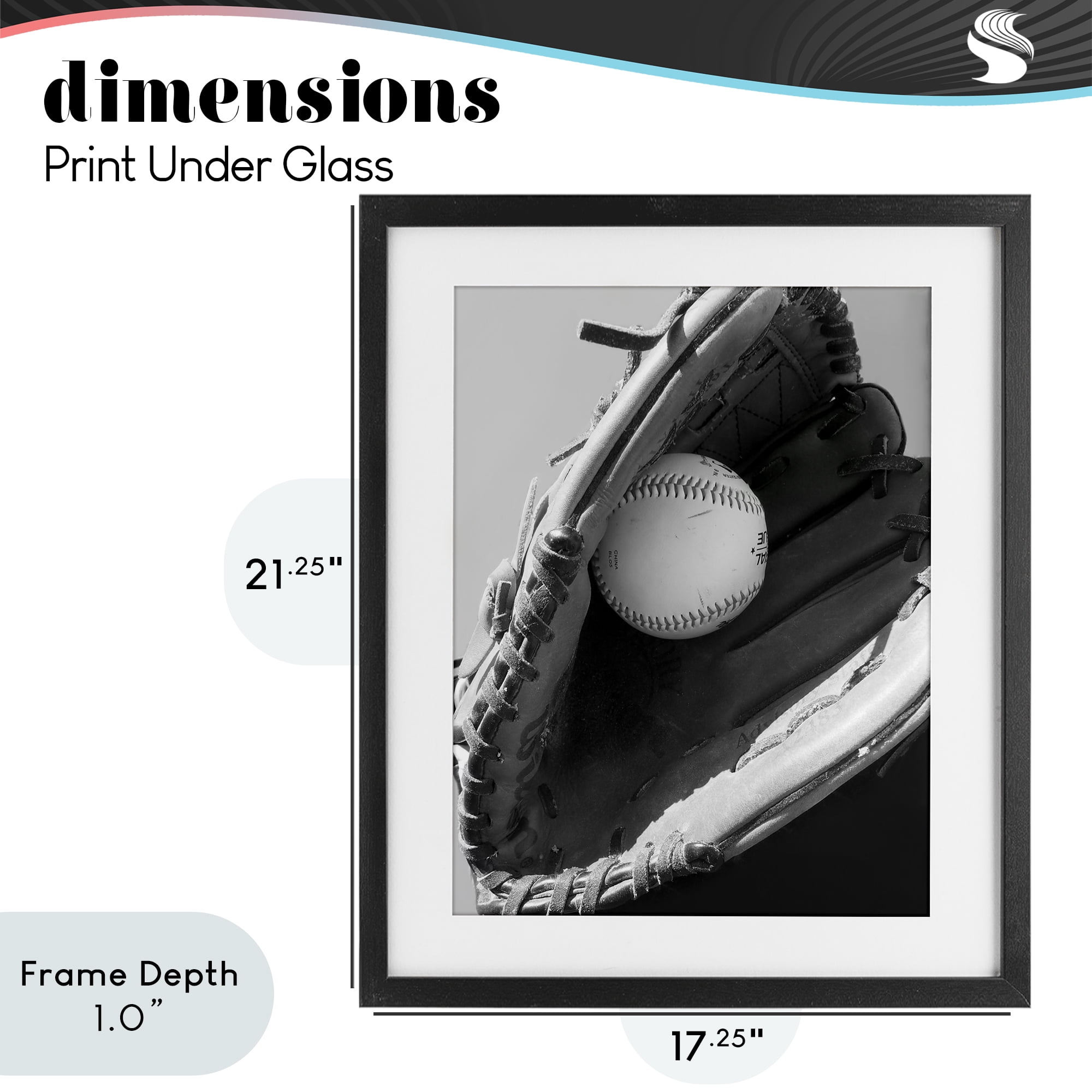 Stupell Industries Nice Catch Baseball Black Framed Print Under Glass, design by Marcus Prime