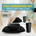 thumbnail image 6 of Teivio 16-piece Plastic Wheat Straw Square Dinnerware Set for 4, Unbreakable Dinner Plates, Salad Plates, Snack Bowls, Tumblers 13.5 oz, Dishwasher Safe, Black, 6 of 7
