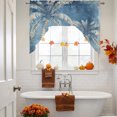 thumbnail image 6 of Tropical Palm Tree Swag Valances for Windows, Small Curtains Drapes, Coastal Plants Vintage Distressed Blue Kitchen Window Curtains Over Sink Window Treatment Valance for Bedroom/Bathroom 56"x36", 6 of 8
