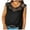 Black, variant on Womens Tops & T-Shirts,Women O-Neck Solid Color Splicing Sleeveless Vest Tank Tops T-Shirt