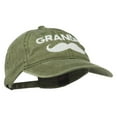 thumbnail image 5 of Grandpa Mustache Embroidered Washed Pigment Dyed Cap - Olive OSFM, 5 of 5