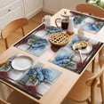 thumbnail image 5 of Spring Flower Placemats Set of 12, Vintage Blue Hydrangeas Oil Painting Style Non-Slip Place Mats Washable Table Mats for Kitchen Dining Table Decorations Indoor/Outdoor, 5 of 9