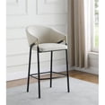 thumbnail image 3 of Home Square Sloped Arm Bar Stool in Beige and Glossy Black - Set of 2, 3 of 8