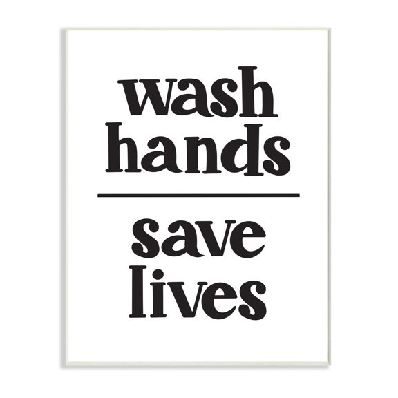 Stupell Industries Wash Hands to Save Lives Bathroom Phrase Designed by Amanda Houston