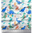 thumbnail image 1 of Soimoi White Rayon Crepe Fabric Balloon & Dinosaur Kids Printed Craft Fabric by the Yard 46 Inch Wide, 1 of 3