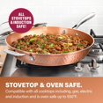 thumbnail image 4 of Steel Hammered Copper 14 Inch Non Stick Frying Pan with Lid, Nonstick Frying Pan with Ceramic Coating and Induction Plate for Even Heating, Oven / Dishwasher Safe, 100% Healthy & Non Toxic, 4 of 6