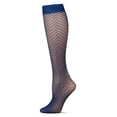 thumbnail image 3 of MeMoi Women's Chevron Net Knee High Socks - Womens - Female, One Size, Blue, 3 of 6