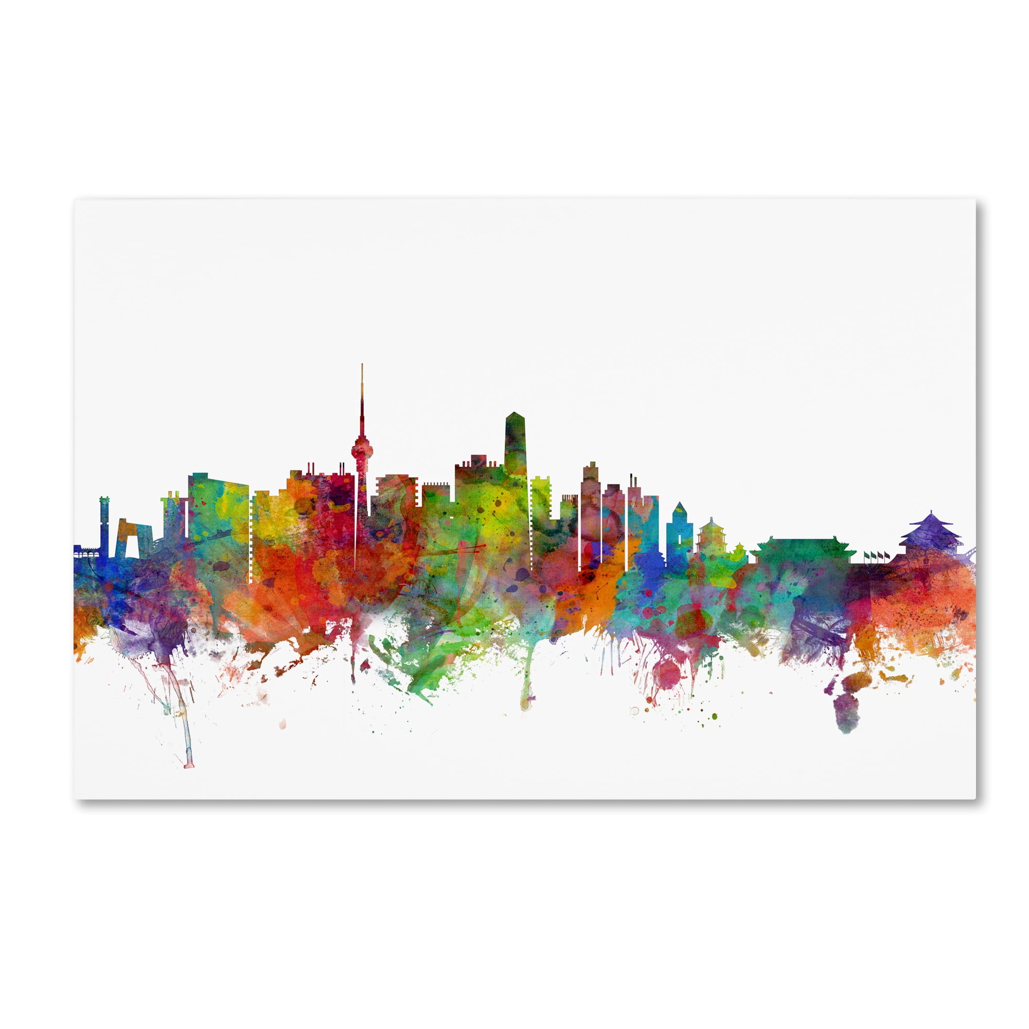 Trademark Fine Art "Beijing China Skyline" Canvas Art by Michael Tompsett