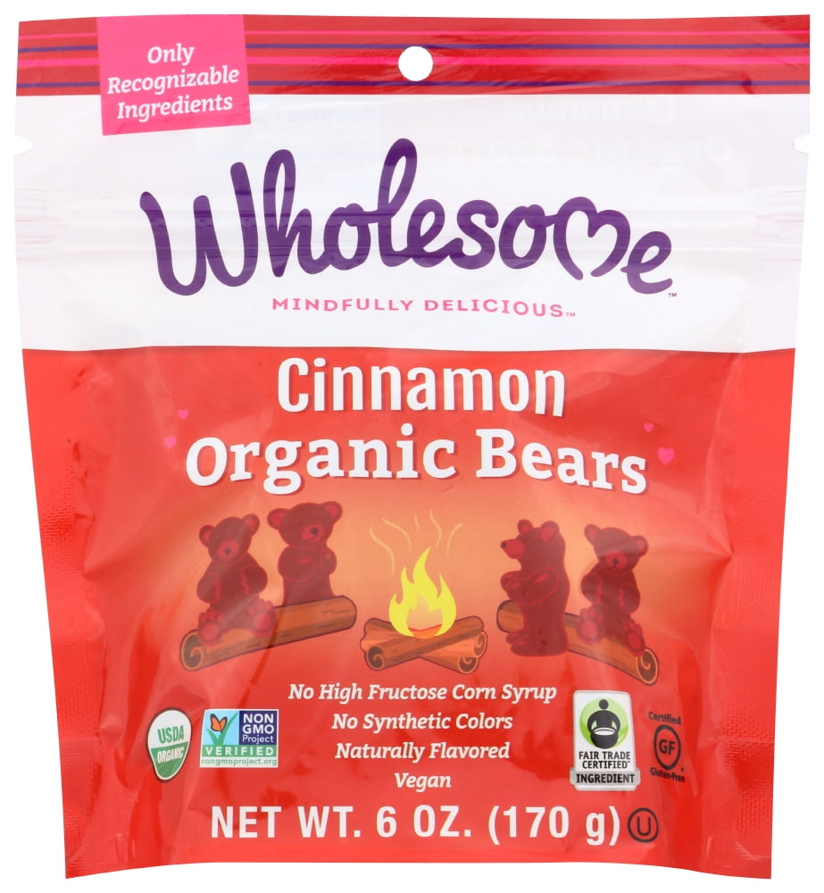 Wholesome Cinnamon Organic Bears, 6 Oz