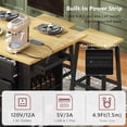 thumbnail image 6 of Euroco Kitchen Island with Charging Station, 6 Drawers, Drop Leaf, Trash Cabinet, and Open Shelves, 6 of 9