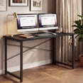 thumbnail image 2 of AODK 48 Inch Computer Desk, Home Office Writing Desk for Small Space, Modern Study Desk with Headphone Hook, Black, 2 of 10