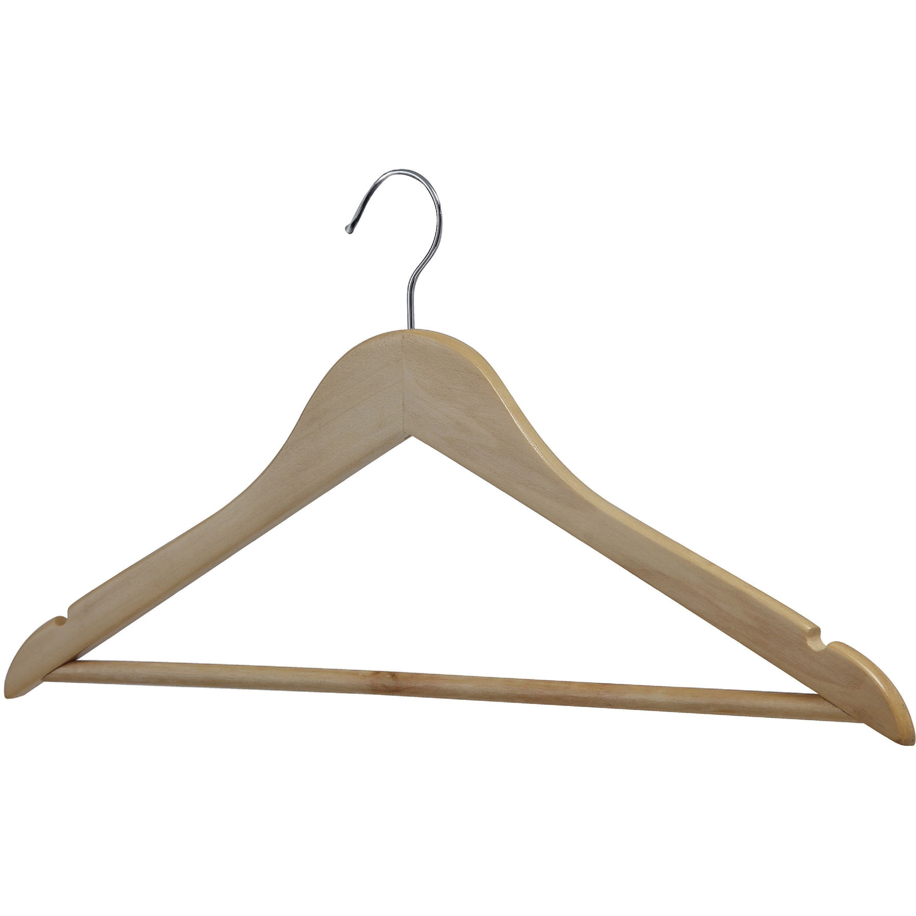 50 Natural Finish Wood Clothes or Coat Hangers 13 1/2" 