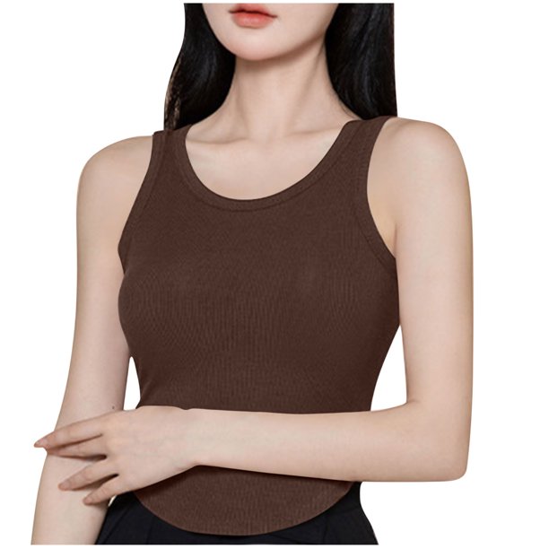Tops de Manga Corta de las Mujeres Casual, Moda de Color Sólido, con la Almohadilla de Pecho Top de Pijama para las Mujeres