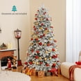 thumbnail image 3 of Costway 7 FT Artificial Snow-flocked Christmas Tree with 160 Balls, Lights, 806 Branch Tips, 3 of 10