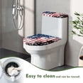 thumbnail image 3 of HELLHERO American Flag Round Toilet Lid Dust Cover Elastic Edge Toilet Seat Covers Set & Pack of 2 Elastic Bottom Universal, 3 of 4