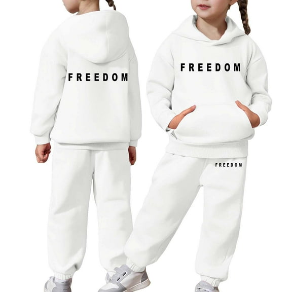 KHONTS Girls Letter Printed Hoodies Sweatshirts and Sweatpants Outfits, 2 Piece, Sizes 2-13 Years