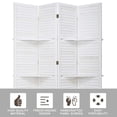 thumbnail image 5 of Dkelincs 4 Panel Wood Room Dividers and 5.7 ft Folding Privacy Screens with Three Clever Shelf for Living Room, White, 5 of 7