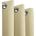 thumbnail image 2 of Sheetsnthings Ava 108-Inch Wide-by-63-Inch Long, Set of 2, Triple Weave-Blackout Curtains with Tie Backs, Beige, 2 of 6