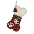thumbnail image 2 of Pet Christmas Stocking Bone Shaped Paw Print Hanging Sock for Dog Holiday Gift Storage, 2 of 8