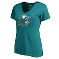 thumbnail image 2 of Women's Aqua Miami Dolphins X-Ray Slim Fit V-Neck T-Shirt, 2 of 3