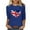 Blue, variant on WREESH Womens Great Britain Uk Flag T-Shirts Casual 3/4 Sleeve T-Shirts Round Neck Tunic Tops Basic Graphic Tees Loose Fit Pullover Blouses Blue