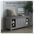 thumbnail image 6 of Shoe Storage Bench Entryway, Gray Ottoman with Cushion & Sliding Doors, Holds 10 Pairs, 6 of 9