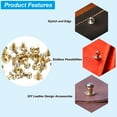 thumbnail image 4 of Uxcell 15 Pack 6*8*8mm Rivets for Leather Round Head Rivets Metal Button Spikes Light Gold, 4 of 6