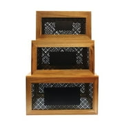 Tablecraft Farmhouse 3 piece Acacia Wood Crate Set