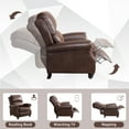 thumbnail image 4 of Bonzy Home Pushback Recliner Chair Leather Armchair Push Back Recliner with Nail Head Single Sofa Accent Chair for Living Room, Chestnut, 4 of 10