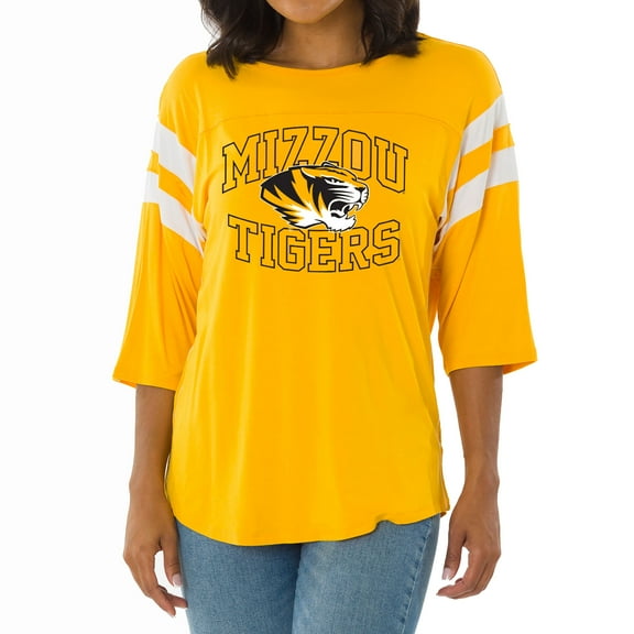 Women's Gold Missouri Tigers Abigail Jersey T-Shirt