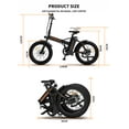 thumbnail image 2 of Resenkos 500W Electric Bicycle Foldable for Adults, Professional BMX E-Bike W/ 20" Fat Tire, Black, 2 of 13