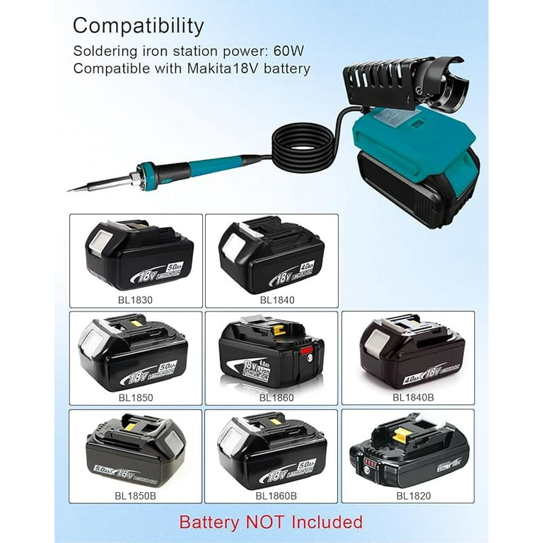 Soldering Iron Kit Cordless Soldering Iron For Milwaukee 18V Battery - 30W Portable Soldering Gun Kit With Tips 18V Cordless Solder Tool