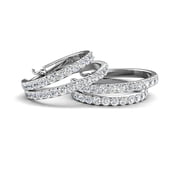 Cate & Chloe Corina 18k White Gold Plated 20mm Hoop Earrings with Swarovski Crystals Gift for Women