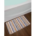 thumbnail image 2 of Tribal Bath Mat, Watercolor Chevron Zigzags with Brush Strokes Ethnic Herringbone Lines, Non-Slip Plush Mat Bathroom Kitchen Laundry Room Decor, 29.5 X 17.5 Inches, Navy Blue Orange Black, Ambesonne, 2 of 2