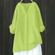 thumbnail image 2 of Tops bonitos para mujer,Blusa de lino con cuello en V para mujer, manga larga, suelta, con botones delanteros, tejido de mezcla suave, ideal para uso informal en casa, sopatenor, 2 of 8