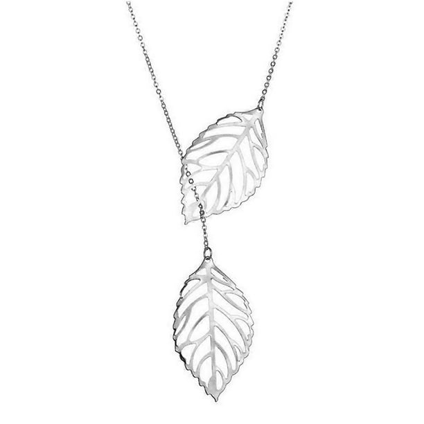 Double Leaves U Pendant Necklace, Premium Craftsmanship, Great for Holidays