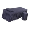 thumbnail image 2 of pitrice Soft Beauty Massage Bed Sheet With Pillowcase and Stool Cover Dark Blue, 2 of 9