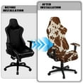 thumbnail image 5 of Xixirimido Cowhide Brown Print Gaming Chair Covers Only, Stretch Computer Chair Cover Breathable Gaming Chair Seat Cover with 2Pcs Armrest Slipcovers, 5 of 8