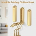 thumbnail image 3 of Grusce 6PCS Folding Coat Hooks, Foldable Gold Wall Hooks, Heavy Duty Foldable Hook Bathroom Towel Hooks, Robe Hooks Wall Mounted for Hanging Coat Towels Clothes Hat Bags Keys, 3 of 11